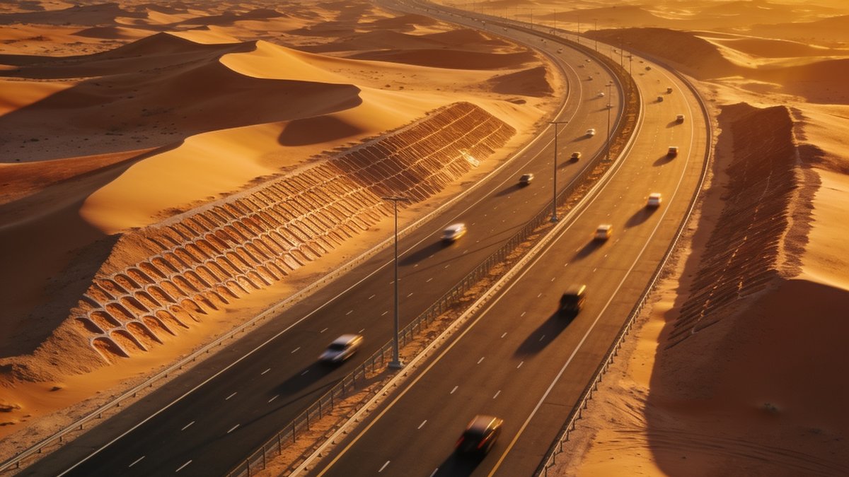 Abu Dhabi Strategic Highway Sand Berm Reinforcement